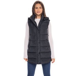 NEW WITH TAGS! S.E.B. by SEBBY Women's Long Puffer Vest, Black